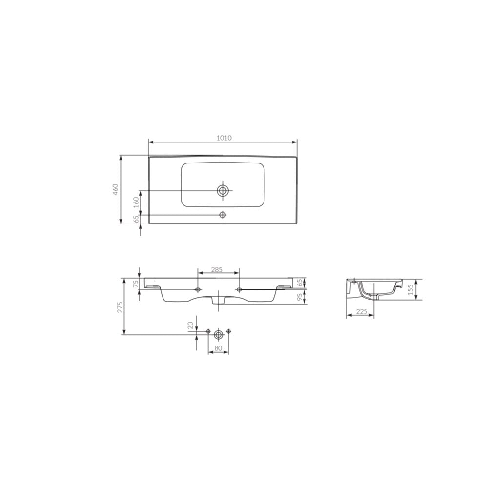 Cersanit Crea 100 cm Vanity Sink