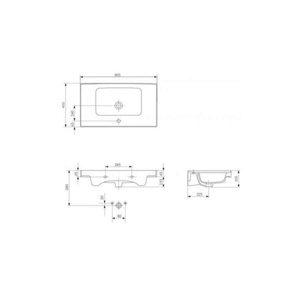 Cersanit Crea 80 cm Vanity Sink