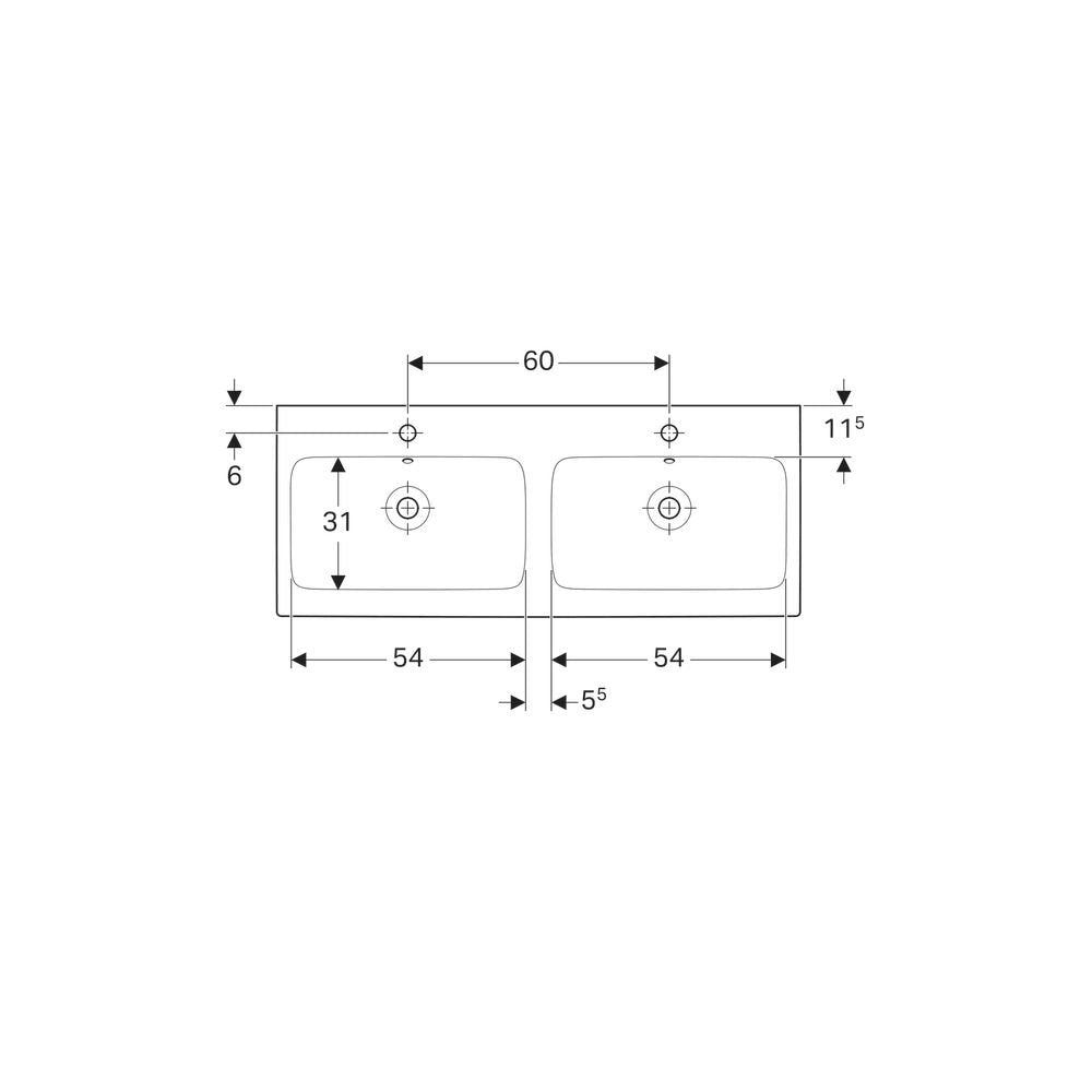 Двоен мивка за мебел Geberit Icon 120 см