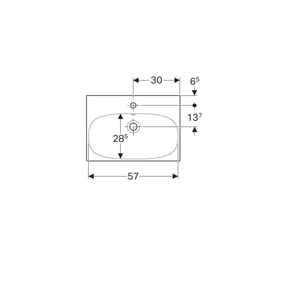 Geberit Acanto 60 cm Washbasin with Small Projection