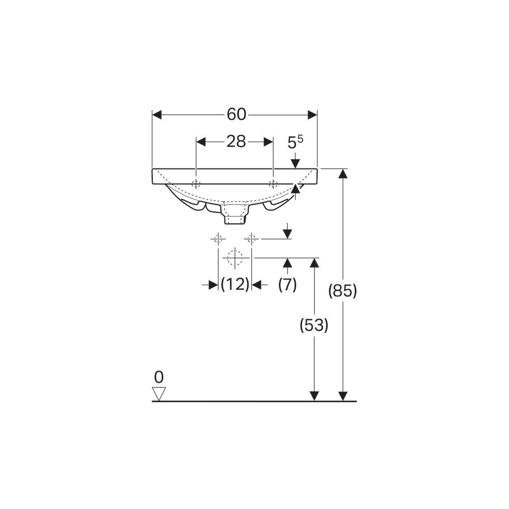 Geberit Acanto 60 cm Washbasin with Small Projection