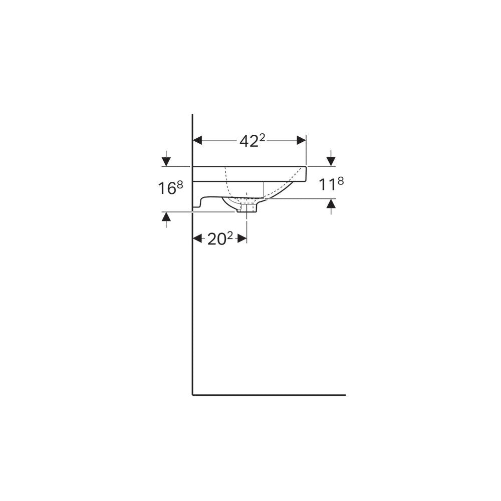 Geberit Acanto 60 cm Washbasin with Small Projection