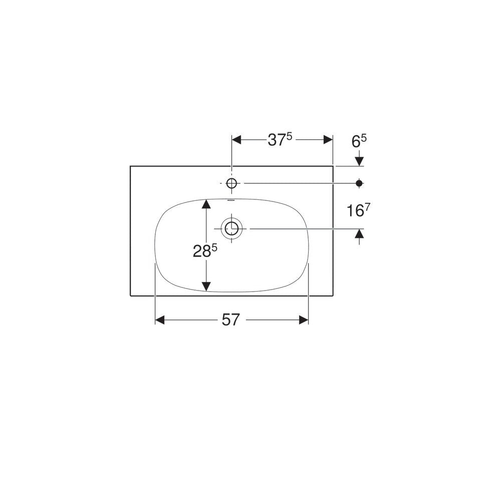 Geberit Acanto 74 cm Washbasin with Small Projection