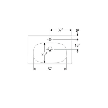 Geberit Acanto 74 cm Washbasin with Small Projection
