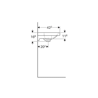 Geberit Acanto 74 cm Washbasin with Small Projection