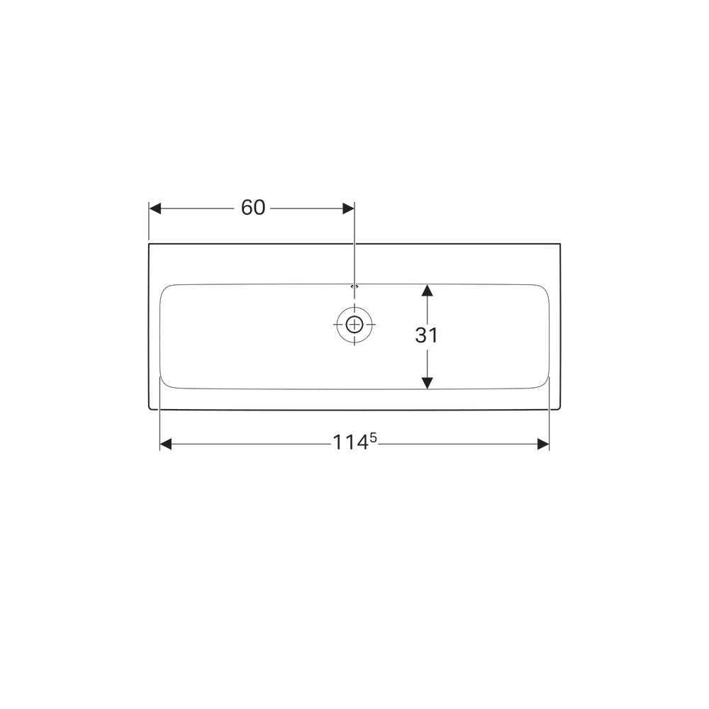 Лавоар Geberit Icon 120 см без отвор за батерия
