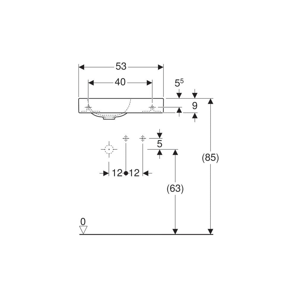Geberit Icon 53 cm Washbasin with Right Tap Hole
