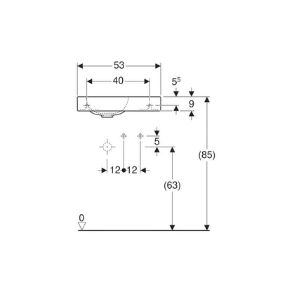 Geberit Icon 53 cm Washbasin with Right Tap Hole