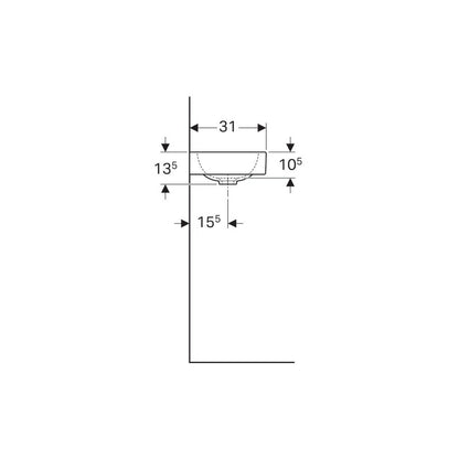 Geberit Icon 53 cm Washbasin with Right Tap Hole