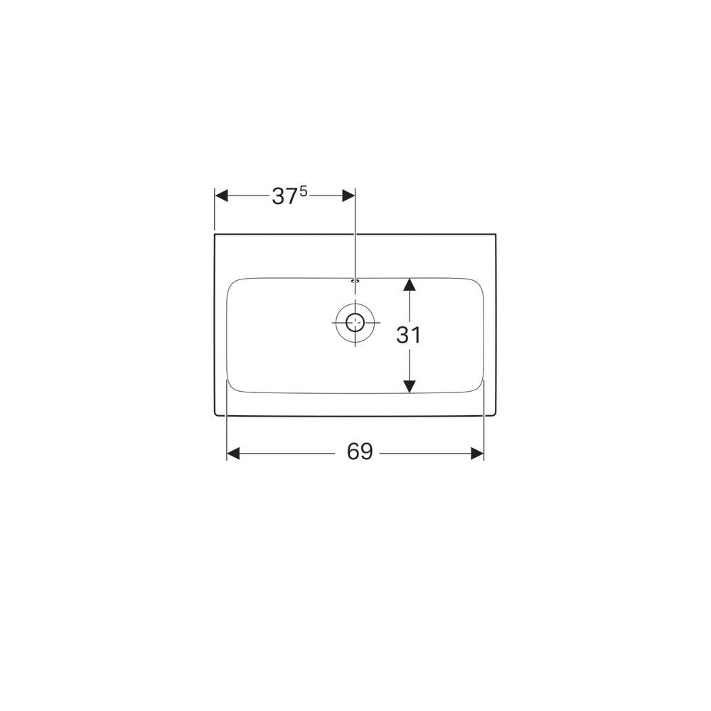 Лавоар на мебели Geberit Icon 75 см без отвор за батерия