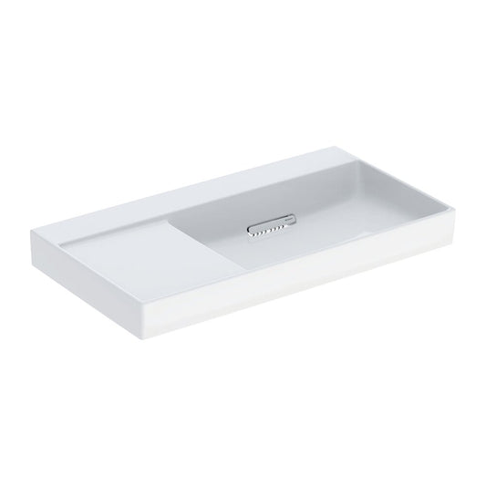 Geberit One Washbasin with Special Drain 90 cm White Left Countertop Without Overflow