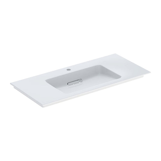 Geberit One Slim 105 cm White Washbasin with Tap Hole and Special Drain
