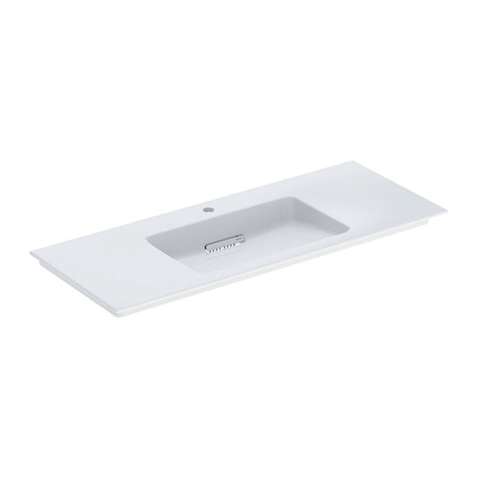 Geberit One Slim 120 cm White Washbasin with Tap Hole and Special Drain
