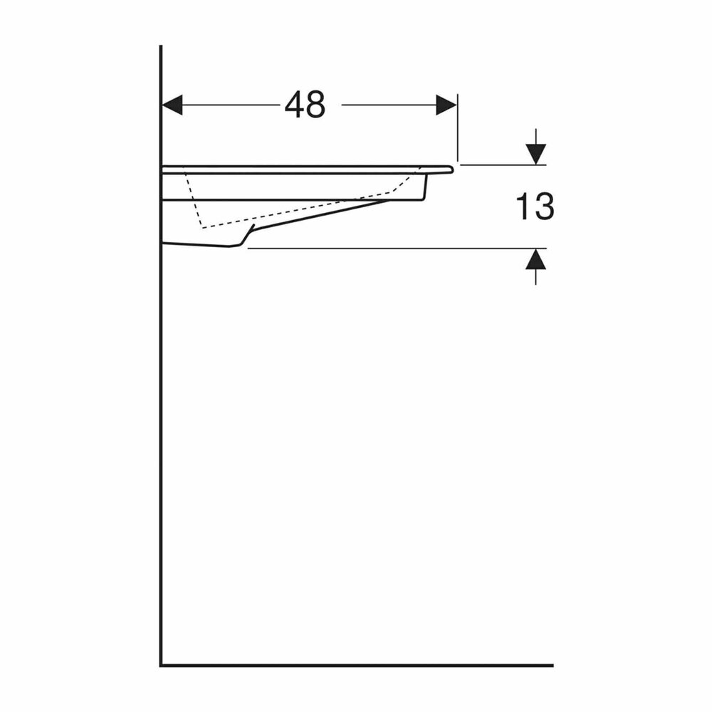 Geberit One Slim 90 cm White Vanity Sink with Special Drainage