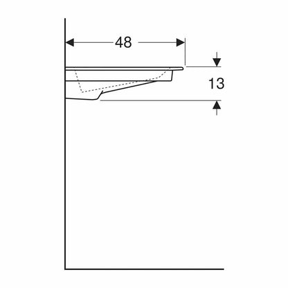 Geberit One Slim 90 cm White Vanity Sink with Special Drainage