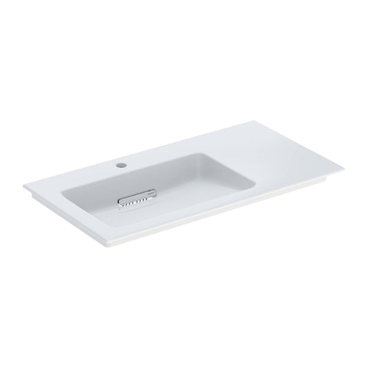 Geberit One Slim Washbasin with Special Drain 90 cm White Right Top