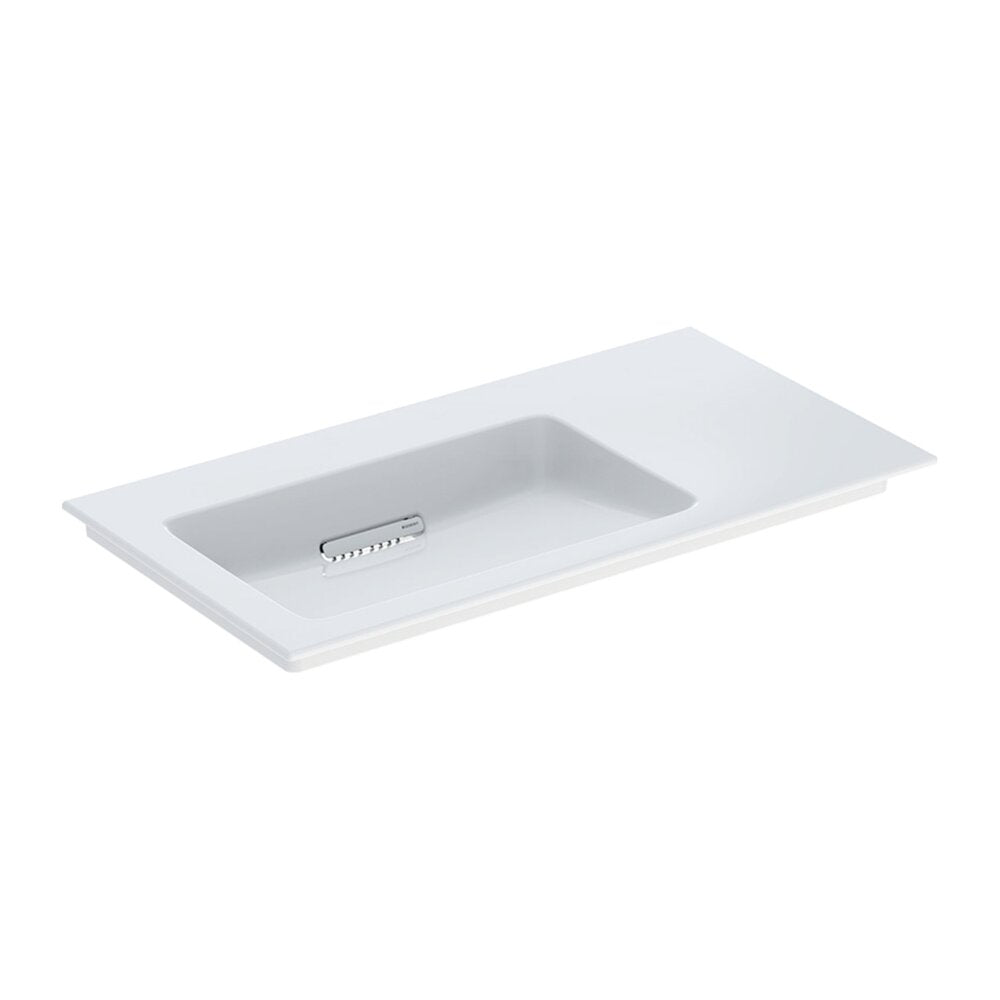 Geberit One Slim Washbasin with Special Drain 90 cm White Right Countertop Without Overflow