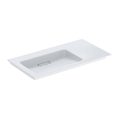 Geberit One Slim Washbasin with Special Drain 90 cm White Right Countertop Without Overflow