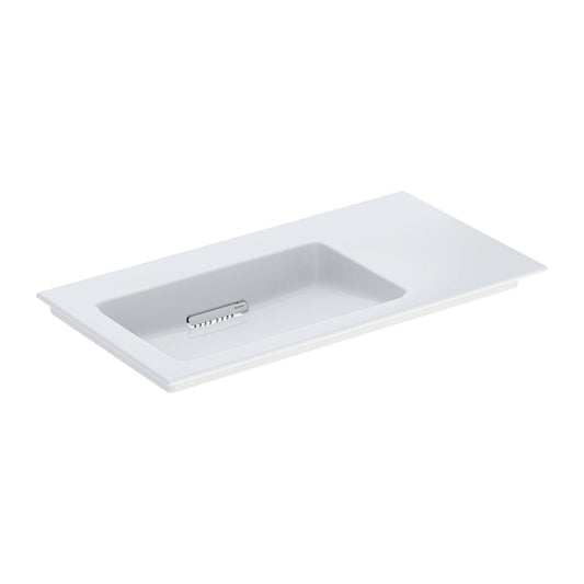 Geberit One Slim Washbasin with Special Drain 90 cm White Right Countertop Without Overflow