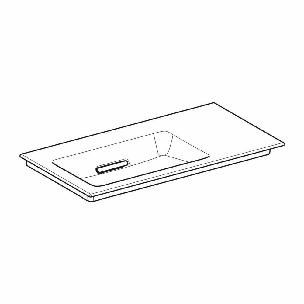 Geberit One Slim Washbasin with Special Drain 90 cm White Right Countertop Without Overflow