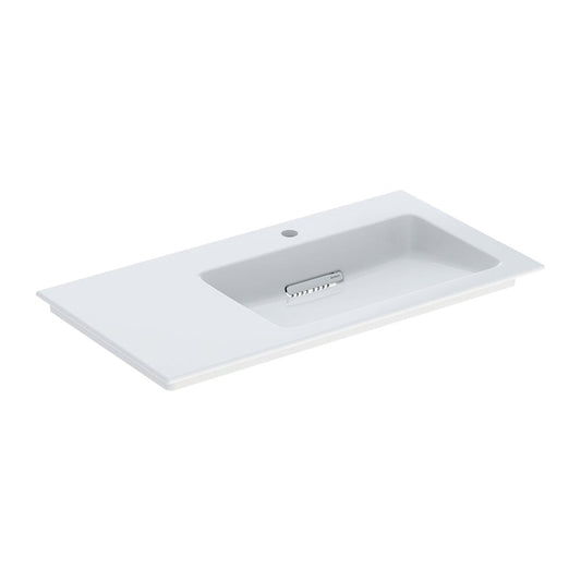 Лавоар Geberit One Slim, 90 см, бял, с ляв плот, без преливник
