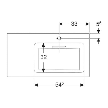 Geberit One Slim Washbasin with Special Drain 90 cm White Left Top Without Overflow