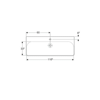 Лавоар за мебел Geberit Smyle Square 120 см с централен отвор за батерия