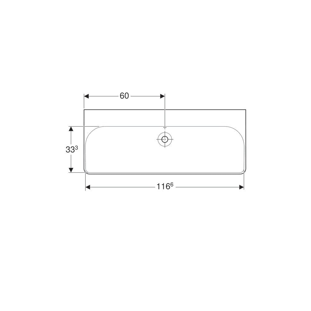 Мивка за мебели Geberit Smyle Square 120 см без отвор за батерия