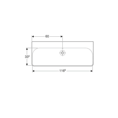 Мивка за мебели Geberit Smyle Square 120 см без отвор за батерия