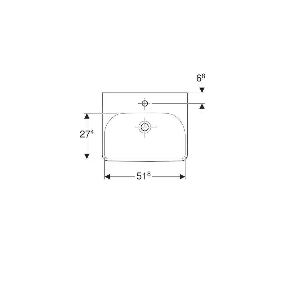 Лавоар на мебел Geberit Smyle Square 55 см