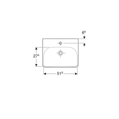 Лавоар на мебел Geberit Smyle Square 55 см