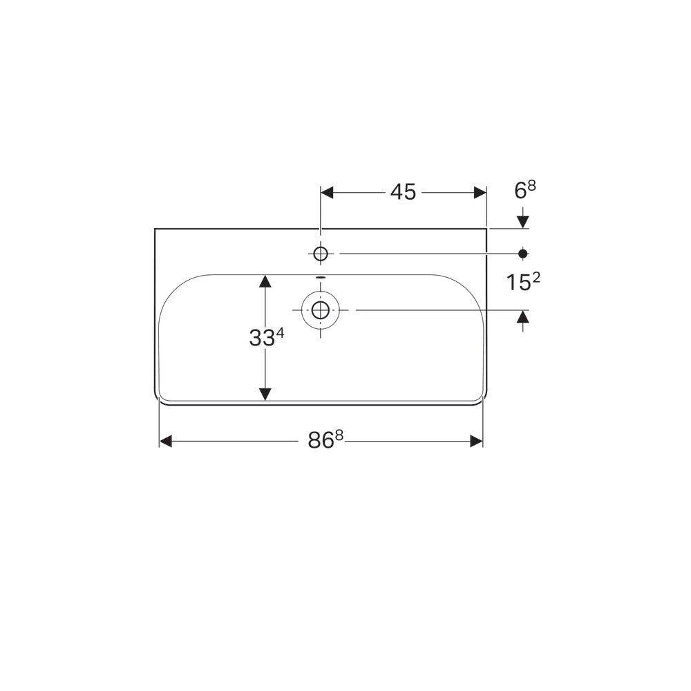 Лавоар за мебел Geberit Smyle Square 90 см с отвор за батерия