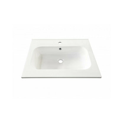 Sink on Furniture Inter Ceramic Glossy White Finish 61 cm