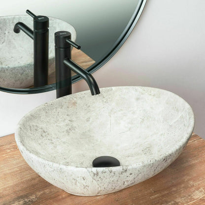 Rea Sofia Light Stone 41 cm Grey Stone Countertop Sink