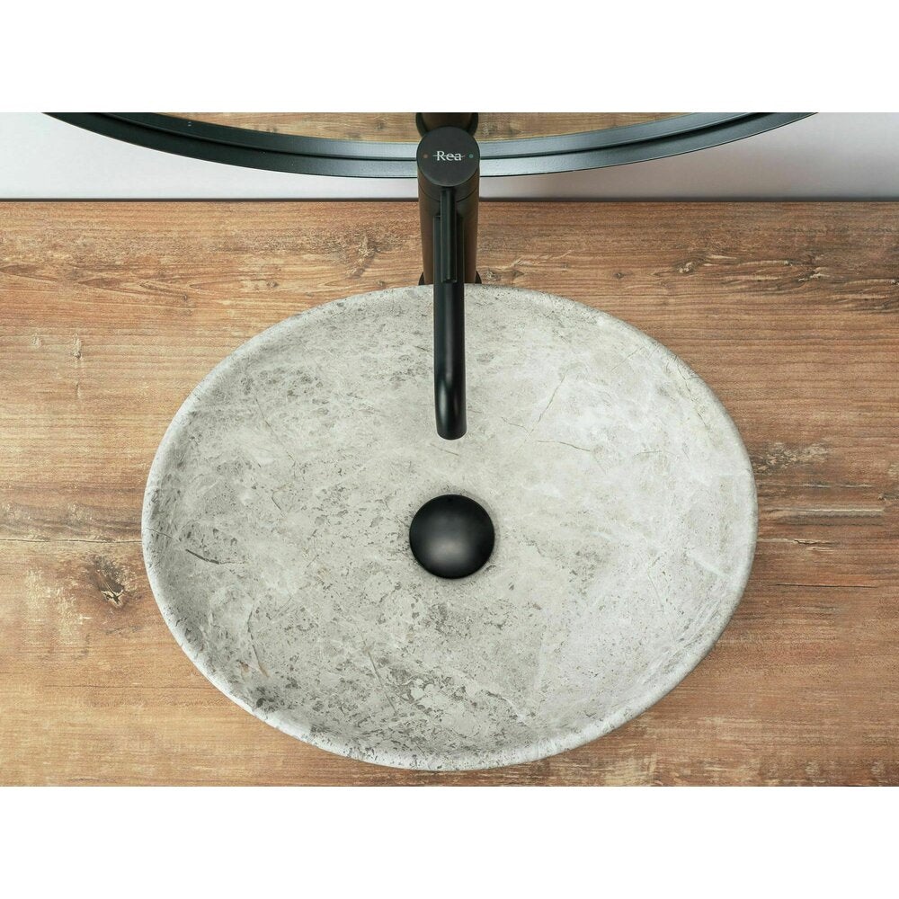 Rea Sofia Light Stone 41 cm Grey Stone Countertop Sink