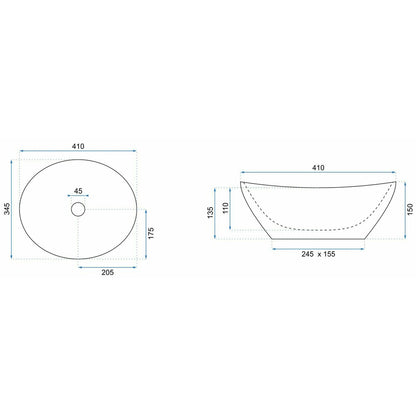 Rea Sofia Light Stone 41 cm Grey Stone Countertop Sink