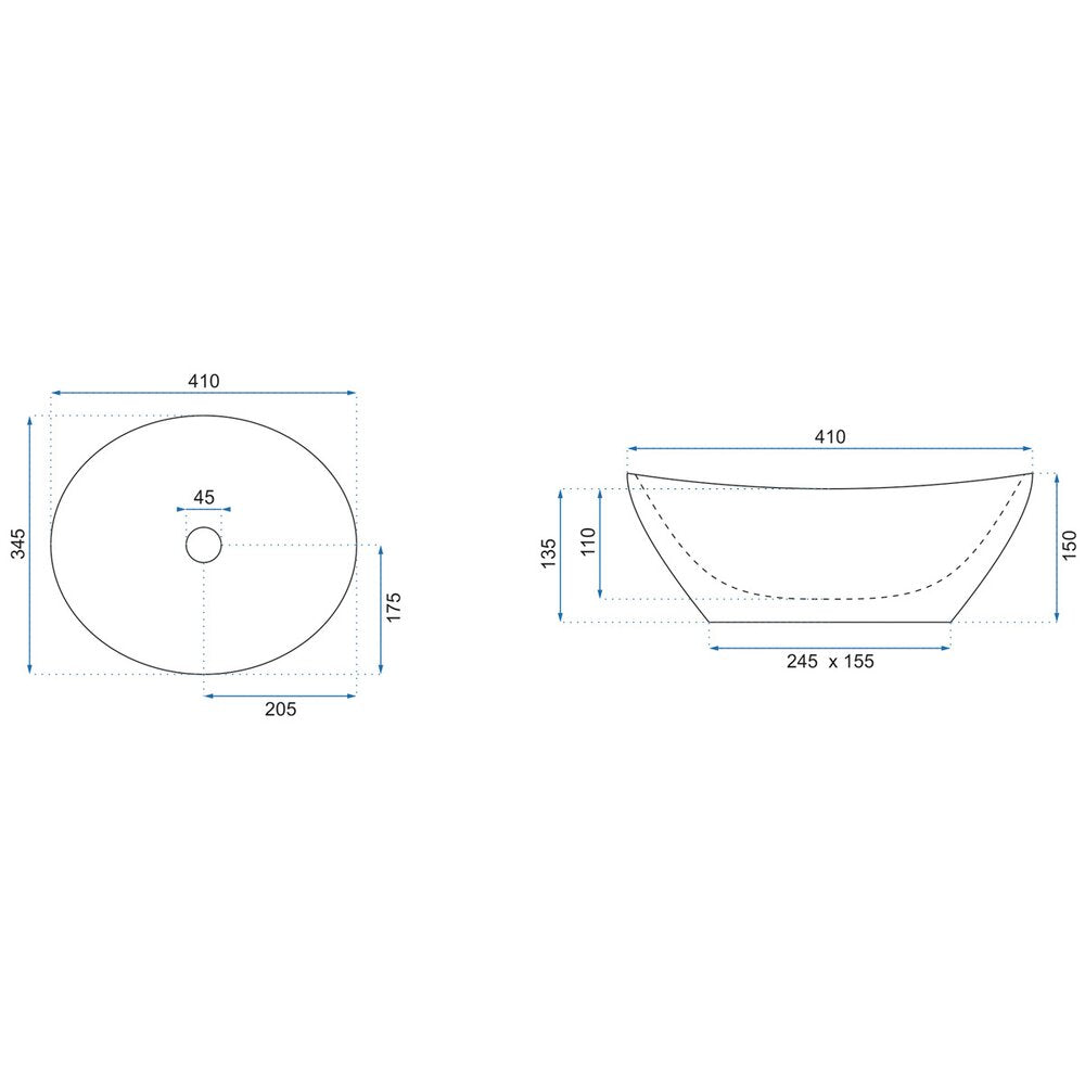 Rea Sofia 41 cm Stone Effect Sink