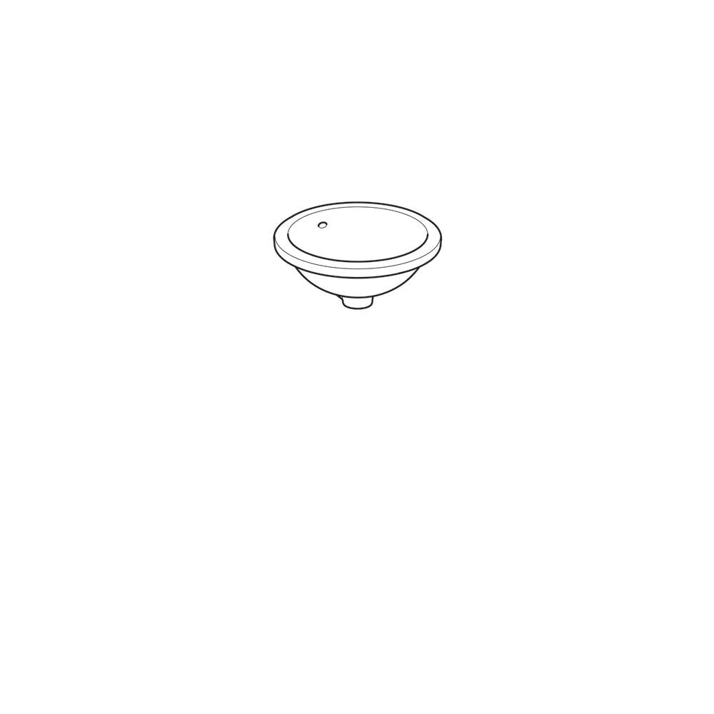 Geberit Variform Undermount Sink 39 cm Without Tap Hole with Overflow Hole
