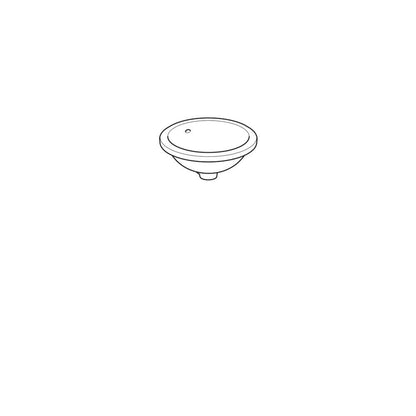 Geberit Variform Undermount Sink 39 cm Without Tap Hole with Overflow Hole