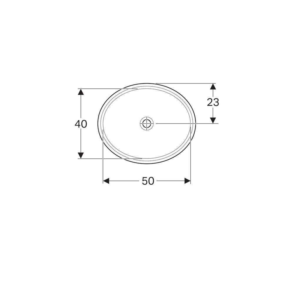 Geberit Variform Undermount Sink 56 cm Without Tap Hole Without Overflow