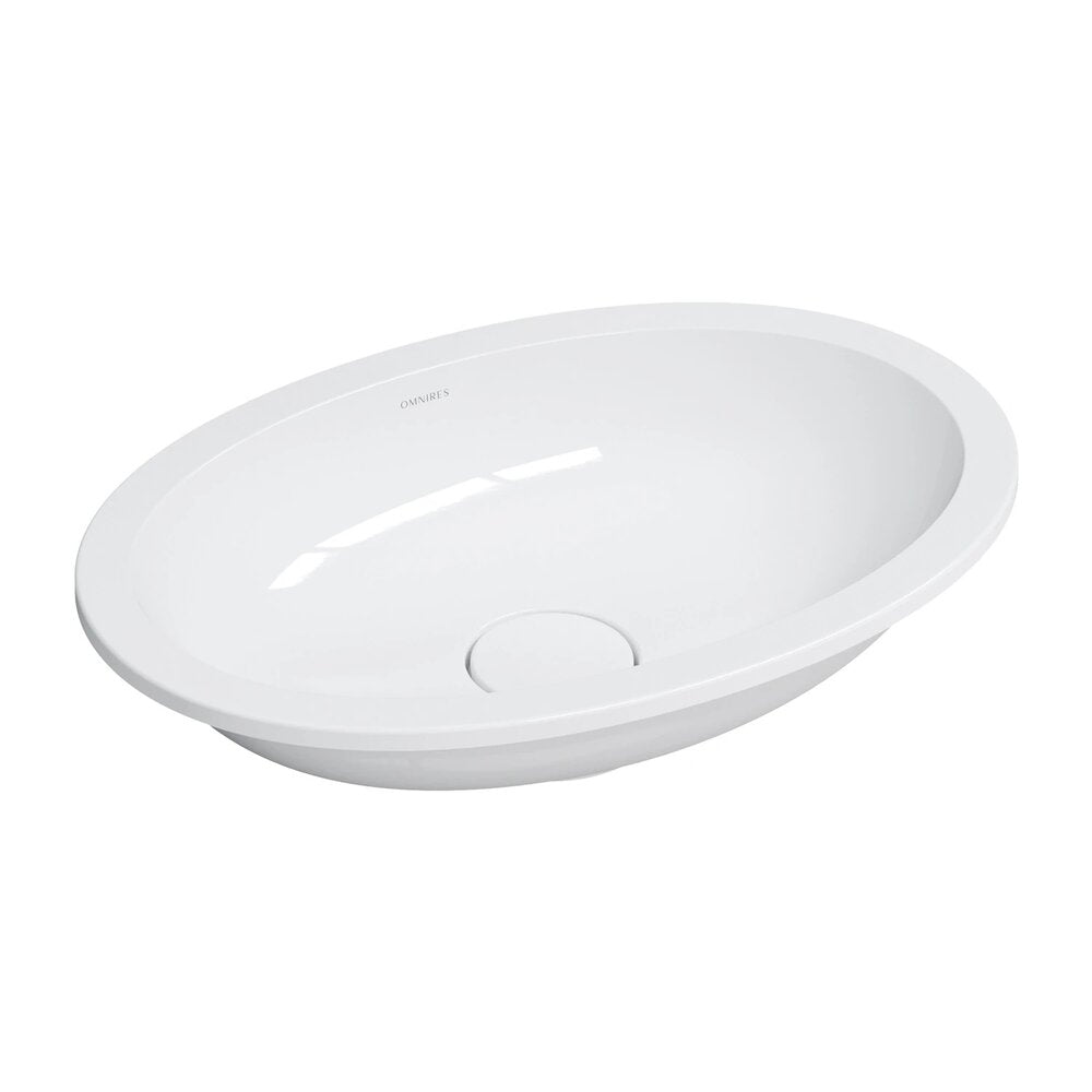 Лавоар под плот Omnires Shell M+ с бял гланц 55 cm