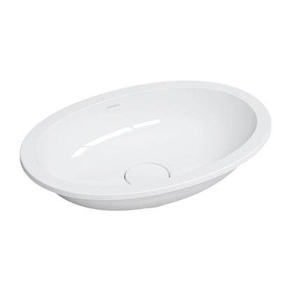 Лавоар под плот Omnires Shell M+ с бял гланц 55 cm