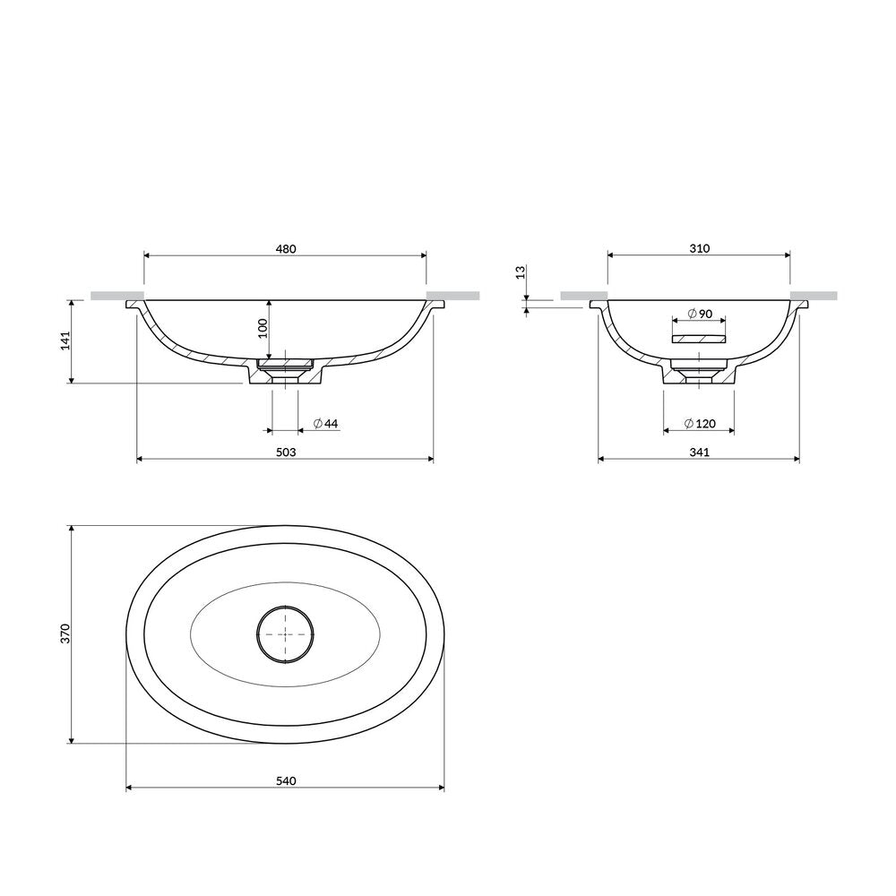 Лавоар под плот Omnires Shell M+ матов завършек dune бежов 55 cm