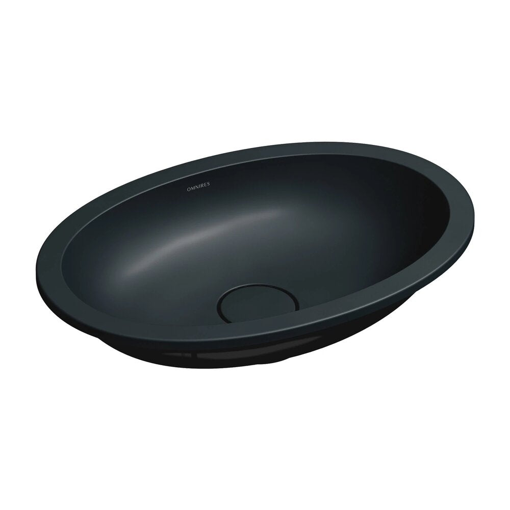 Лавоар под плот Omnires Shell M+ матово черно 55 cm