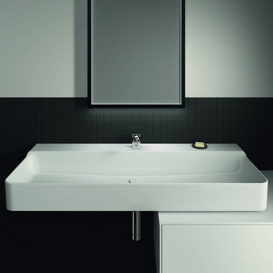Suspended washbasin Ideal Standard Atelier Conca 120 cm glossy white with tap hole