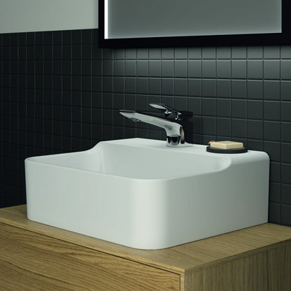 Мивка за стена Ideal Standard Atelier Conca 40 см бяла гланц с отвора за батерия