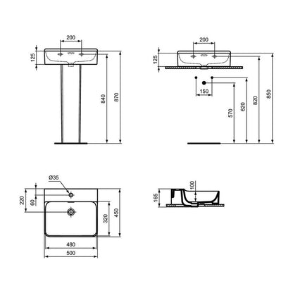 Ideal Standard Atelier Conca 60 cm suspended basin matte white