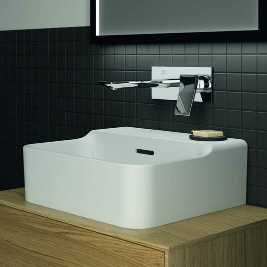 Suspended washbasin Ideal Standard Atelier Conca glossy white with overflow hole 40 cm