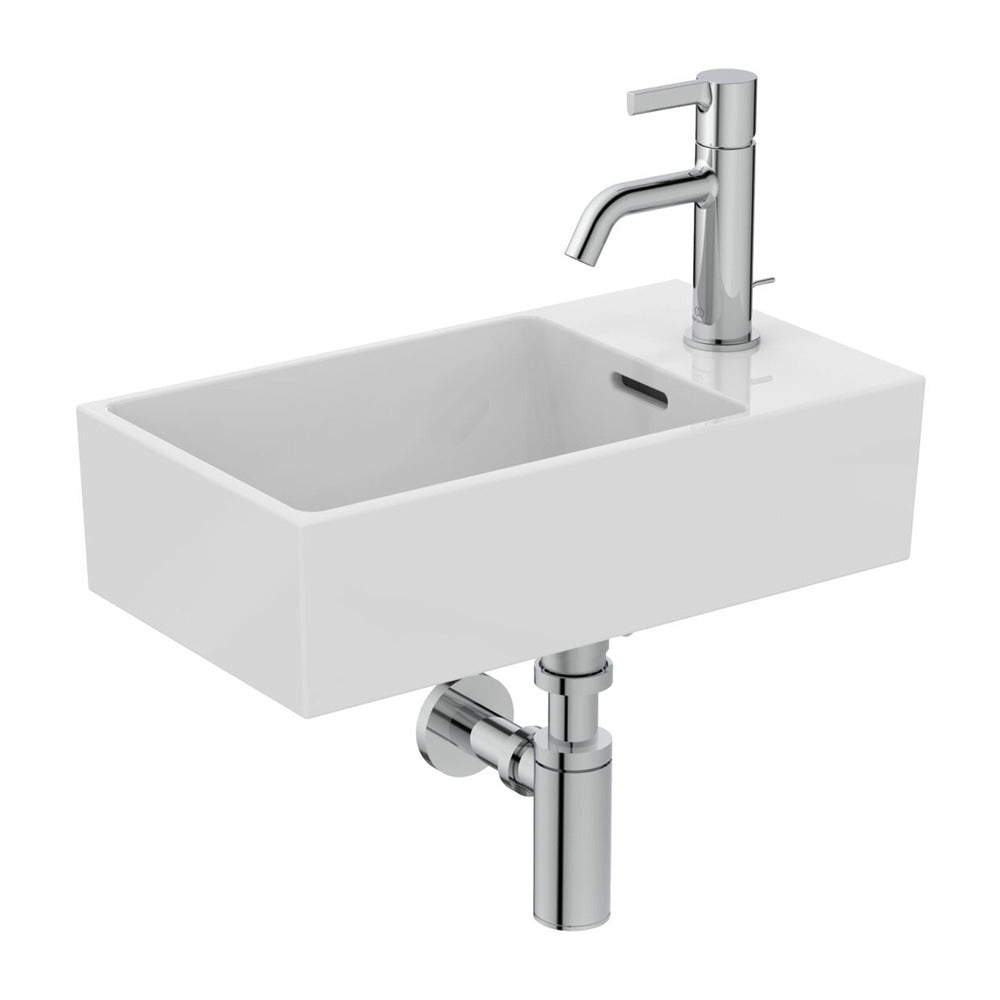 Окачен умивалник Ideal Standard Atelier Extra бял лъскав 45 см с отвор за батерия и преливник отдясно
