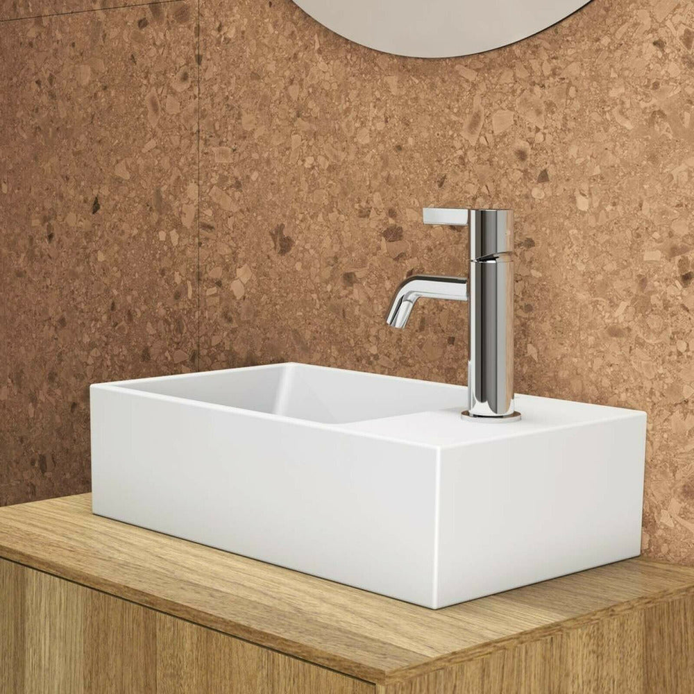 Окачен умивалник Ideal Standard Atelier Extra бял лъскав 45 см с отвор за батерия и преливник отдясно